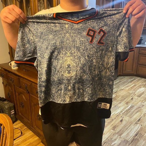 Vintage Lemar and Dauley 92 Blue, White and Orange V Neck Jersey Mens L - Picture 11 of 12